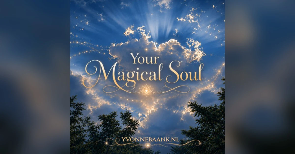 Your Magical Soul, gouden letters in een hart van wolken en licht
